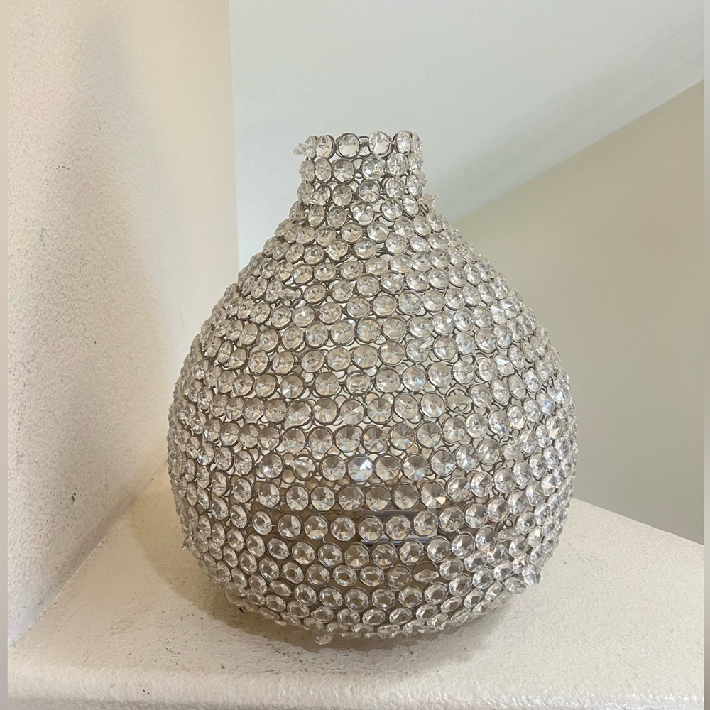 Unique vase made‎ of cut crystals, can also be used as a lamp/chandelier shade